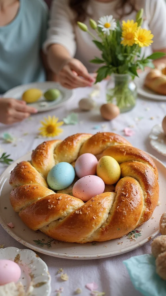 20 Beautiful Easter Breakfast Ideas to Wow Your Whole Family - 4. Decorated Easter Egg Bread 1