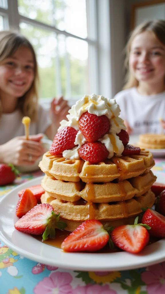 20 Beautiful Easter Breakfast Ideas to Wow Your Whole Family - 6. Strawberry Shortcake Waffles 1