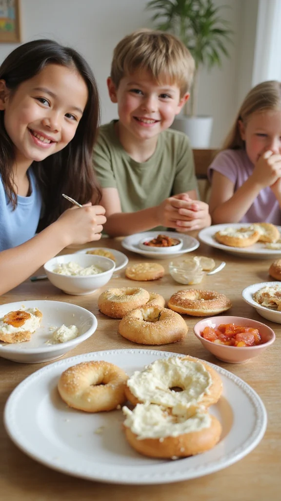 20 Fun Breakfast Ideas for Kids That Make Every Morning Exciting - 11. Bagel Faces 1