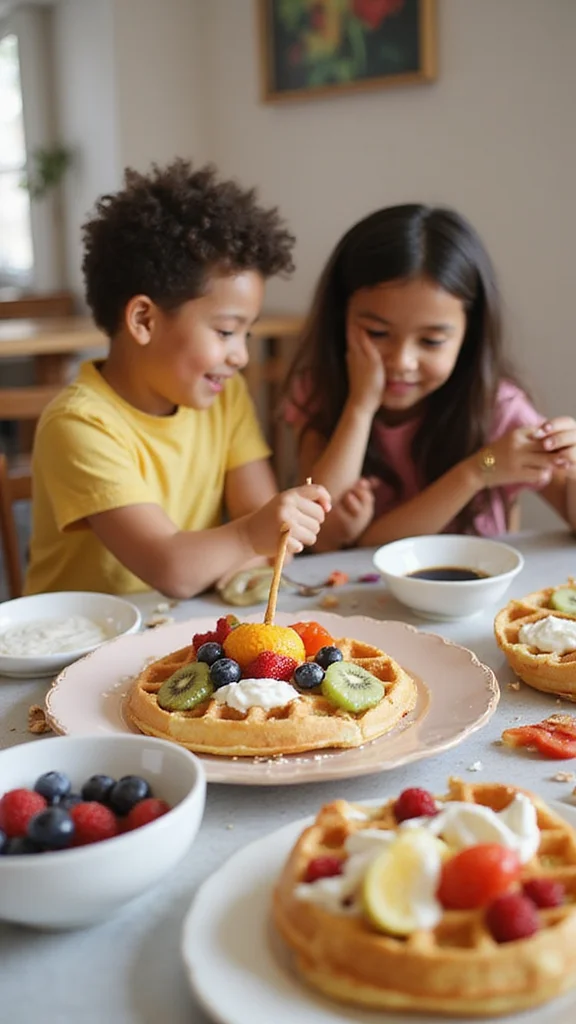 20 Fun Breakfast Ideas for Kids That Make Every Morning Exciting - 4. Waffle Art 1