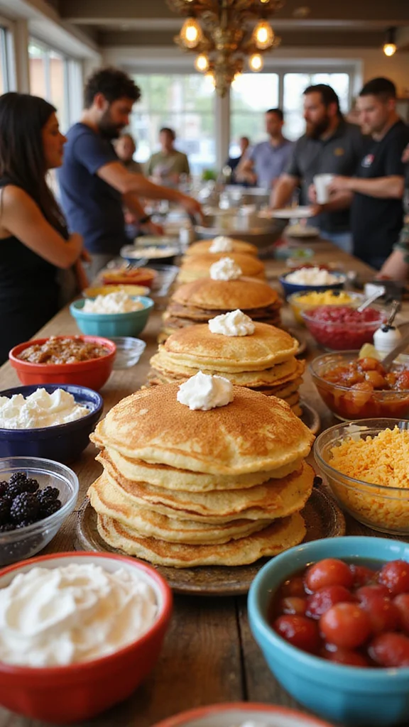 20 Impressive Breakfast Buffet Ideas for Your Next Brunch Party - 1. Pancake Bar Extravaganza 1