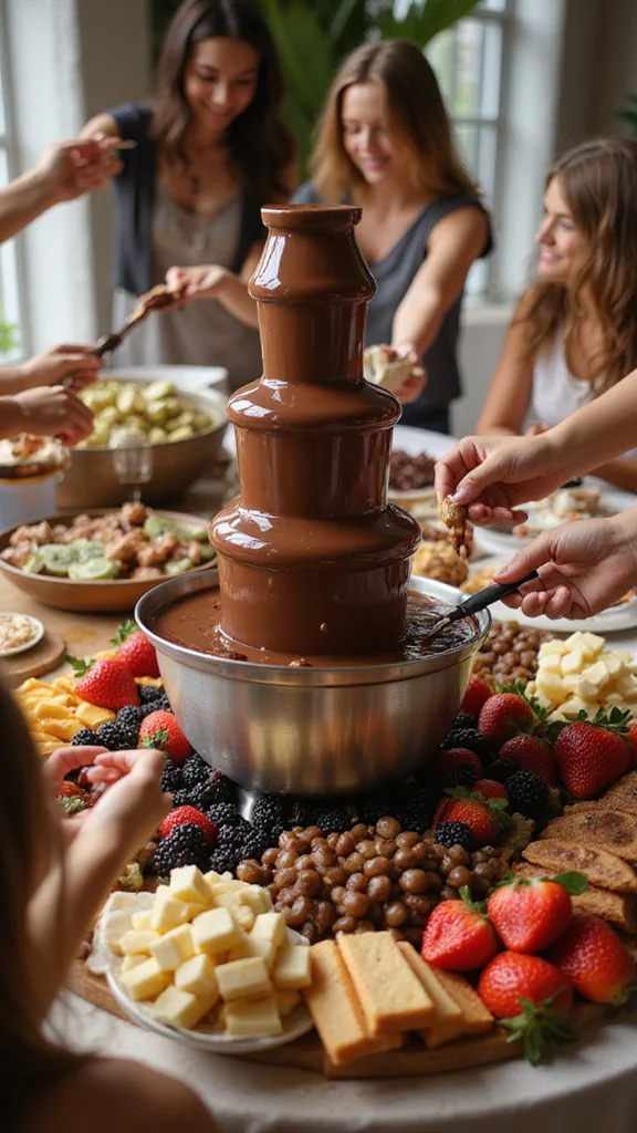 20 Impressive Breakfast Buffet Ideas for Your Next Brunch Party - 11. Chocolate Fondue Fountain 1