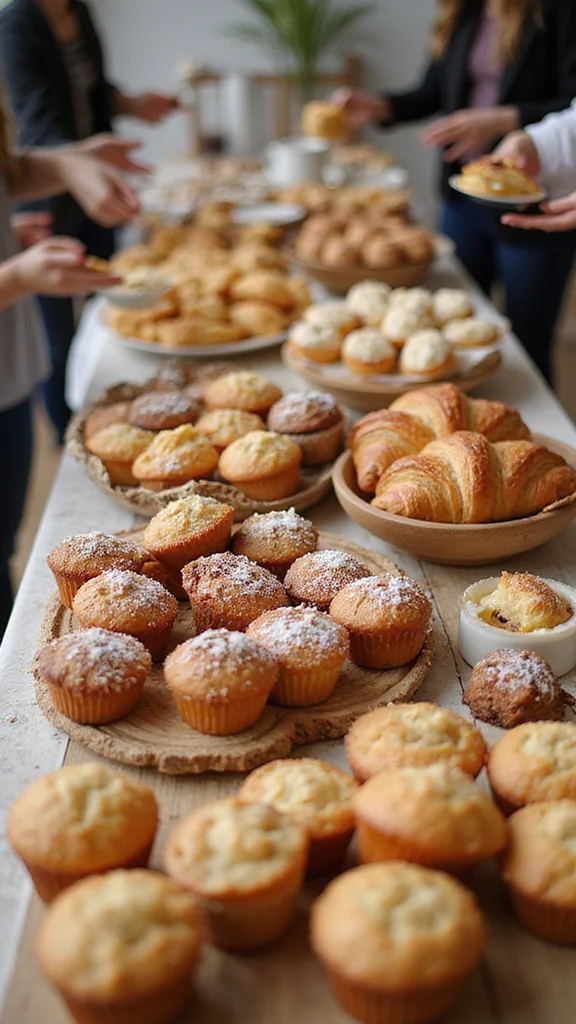 20 Impressive Breakfast Buffet Ideas for Your Next Brunch Party - 19. Baked Goods Display 1