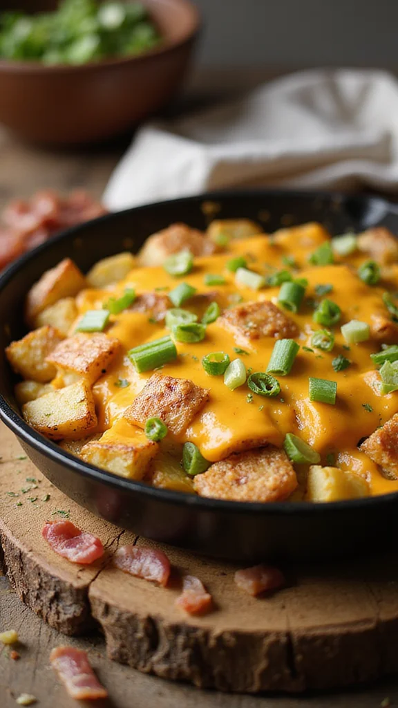 10 Creative Breakfast Potato Recipes That Go Way Beyond Basic Hash Browns - 1. Cheesy Loaded Potato Skillet 1