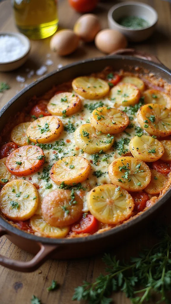 10 Creative Breakfast Potato Recipes That Go Way Beyond Basic Hash Browns - 6. Herbed Potato and Tomato Bake 1