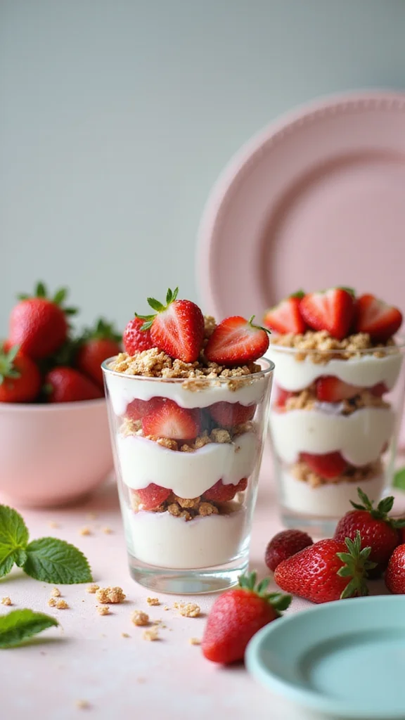 10 Elegant Strawberry Breakfast Recipes Perfect for a Spring Brunch - 4. Strawberry Yogurt Parfaits 1