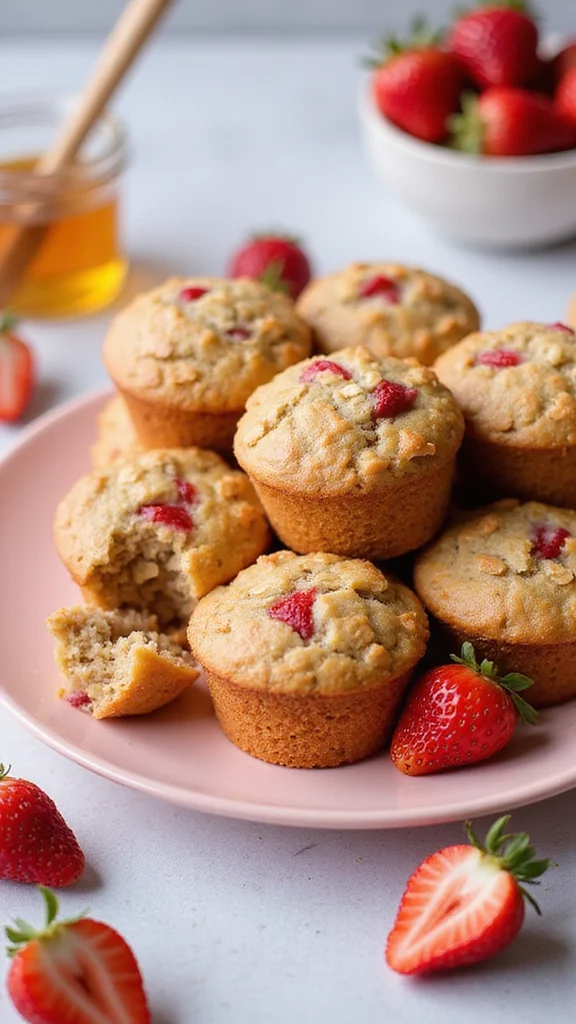 10 Elegant Strawberry Breakfast Recipes Perfect for a Spring Brunch - 8. Strawberry Oatmeal Muffins 1
