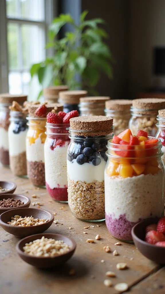 10 Sweet and Savory Potluck Breakfast Ideas to Please Every Guest - 3. Overnight Oats Jars 1