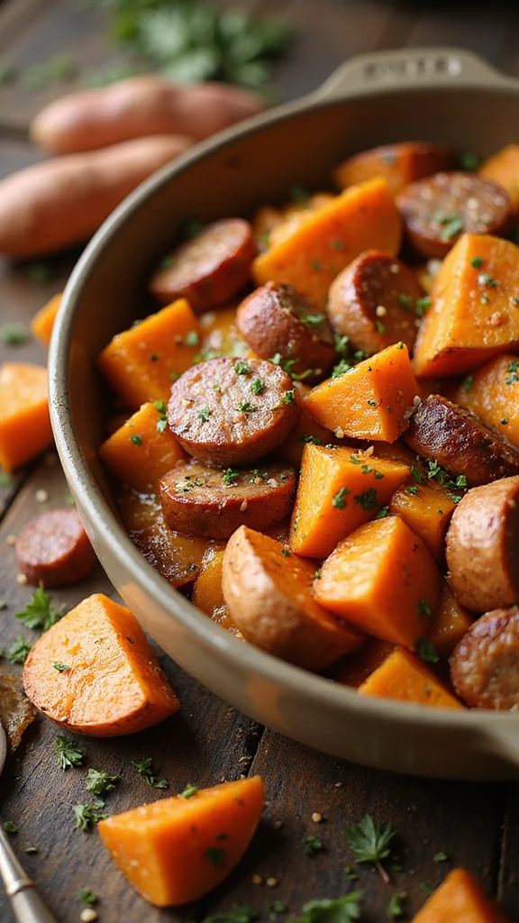 12 Healthy Breakfast Casserole Ideas That Never Sacrifice on Flavor - 3. Sweet Potato and Sausage Bake 1