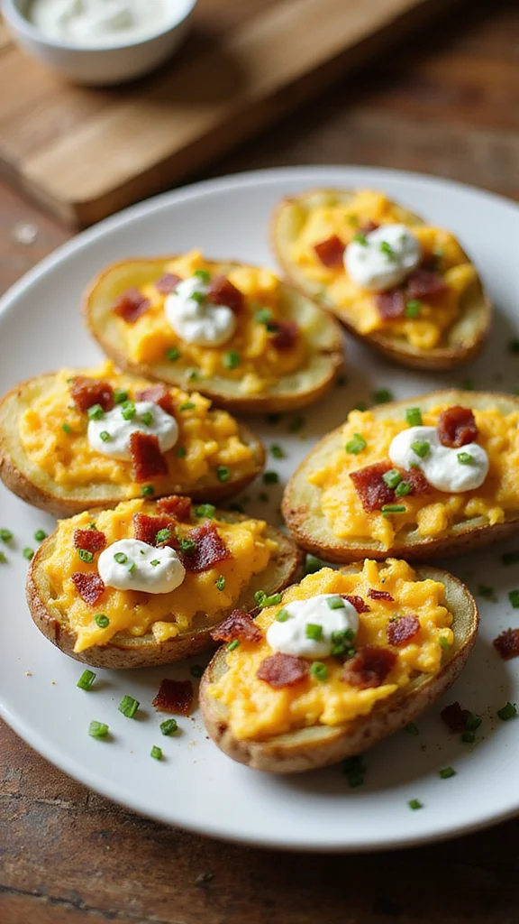 12 Healthy Breakfast Potato Recipes That Are Still Incredibly Delicious - 2. Loaded Breakfast Potato Skins 1