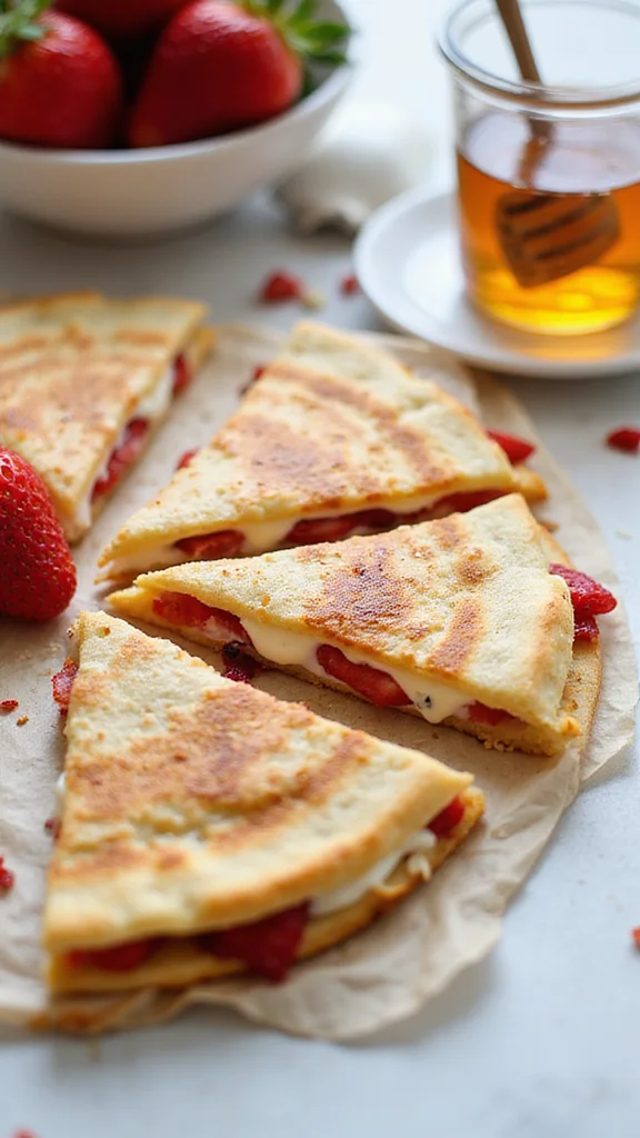 12 Healthy Strawberry Breakfast Recipes That Still Taste Totally Indulgent - 12. Strawberry Breakfast Quesadilla 1