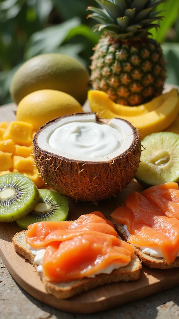12 Seasonal Breakfast Grazing Board Ideas for Every Special Occasion - 5. Tropical Escape Board 1
