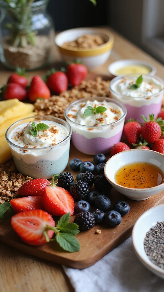 15 Beautiful Breakfast Grazing Board Ideas for Your Next Brunch - 4. Healthy Start with Yogurt and Granola 1