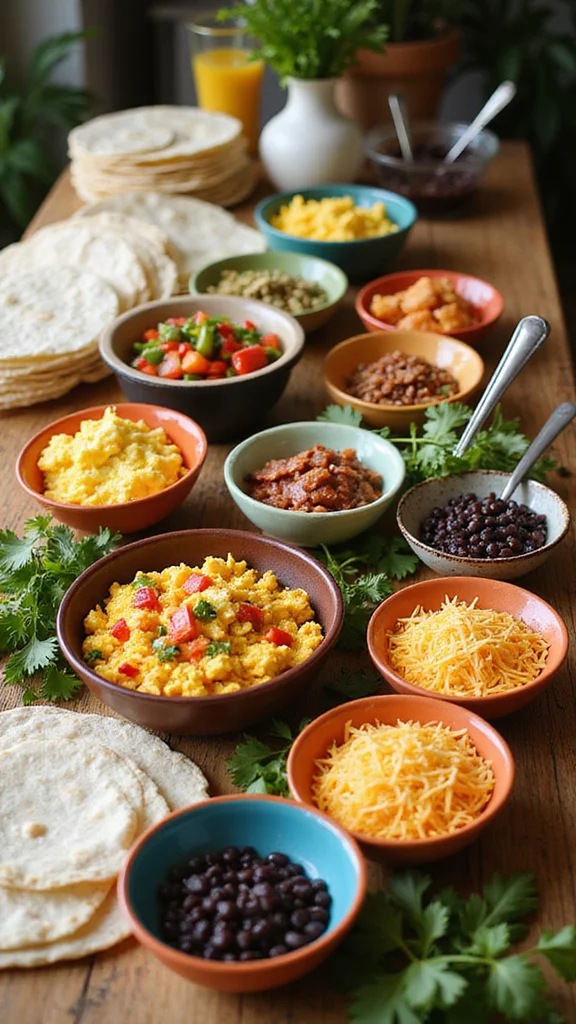15 Easy Breakfast Brunch Ideas for a Crowd That Everyone Will Love - 5. Breakfast Burrito Bar 1