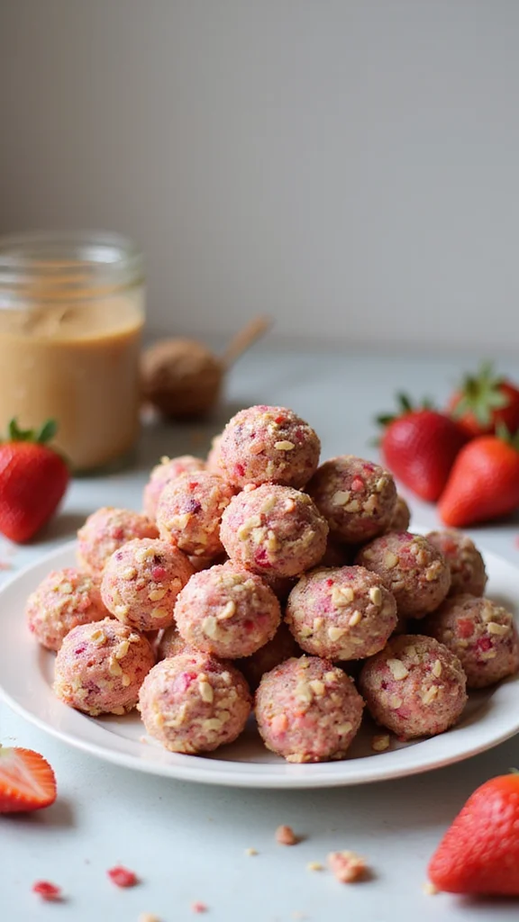 15 Easy Strawberry Breakfast Recipes Kids Will Beg You to Make - 13. Strawberry Energy Bites 1