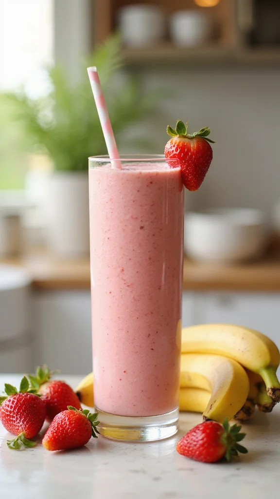 15 Easy Strawberry Breakfast Recipes Kids Will Beg You to Make - 2. Strawberry Banana Smoothies 1