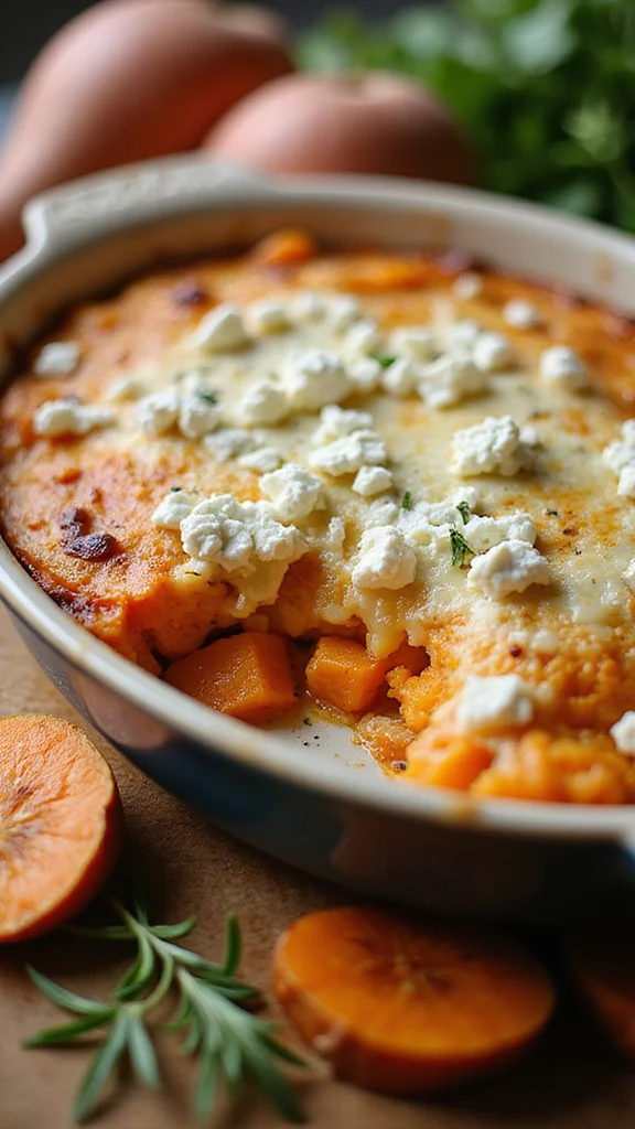 15 Make-Ahead Breakfast Casserole Ideas Perfect for Christmas Morning - 3. Sweet Potato and Goat Cheese Bake 1