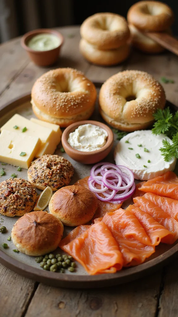 15 Make-Ahead Potluck Breakfast Ideas That Travel Perfectly - 10. Bagel and Lox Platter 1