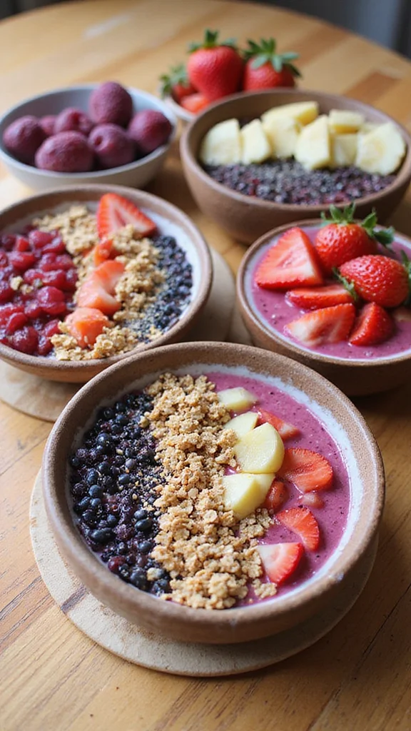 15 Make-Ahead Potluck Breakfast Ideas That Travel Perfectly - 15. Berry Smoothie Bowls 1
