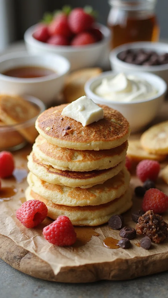18 Budget-Friendly Breakfast Grazing Board Ideas That Still Wow - 11. Fluffy Pancake Stacks 1