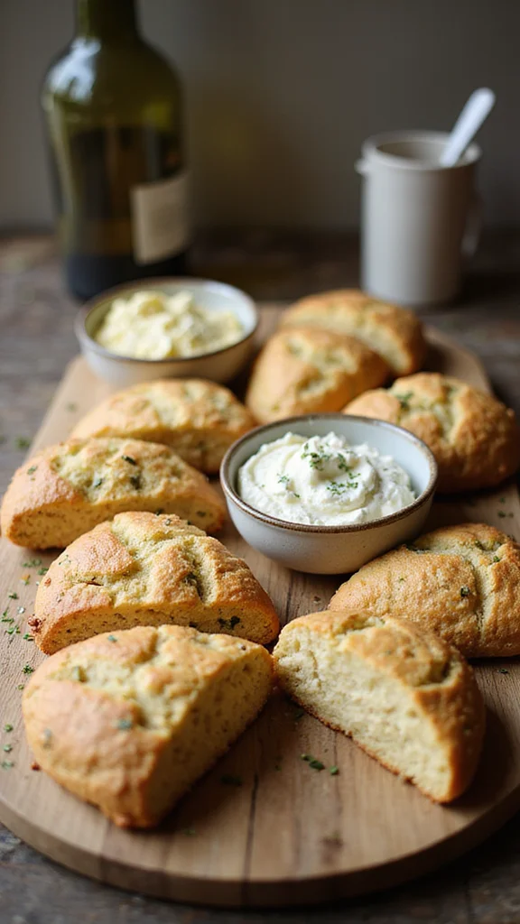 18 Budget-Friendly Breakfast Grazing Board Ideas That Still Wow - 12. Savory Scones with Spreads 1