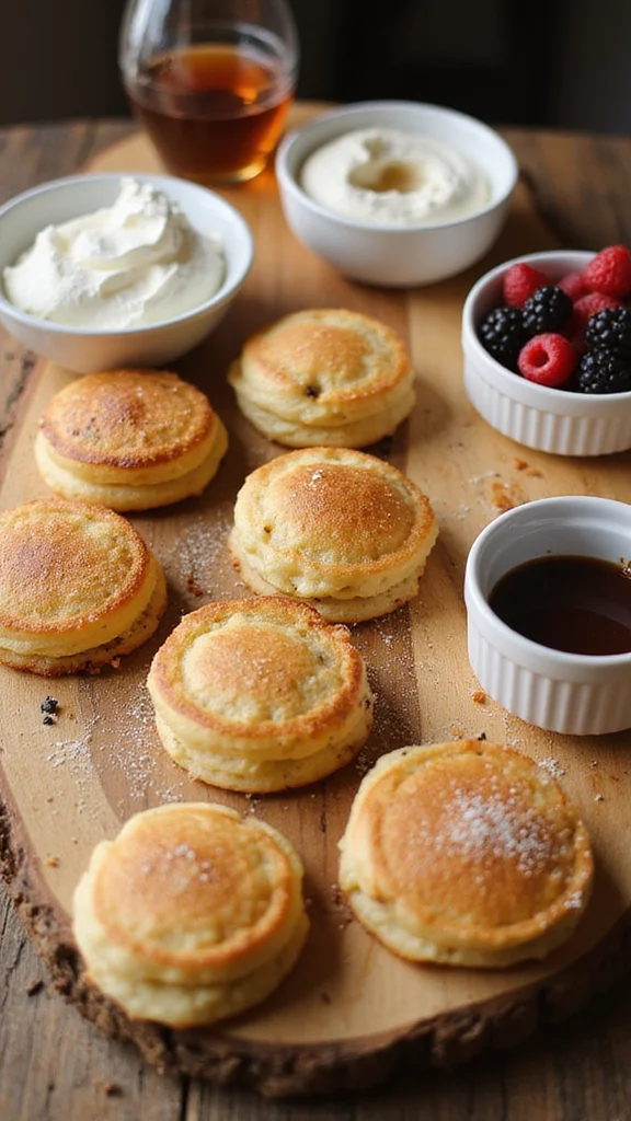 18 Budget-Friendly Breakfast Grazing Board Ideas That Still Wow - 13. Pancake Dipping Board 1