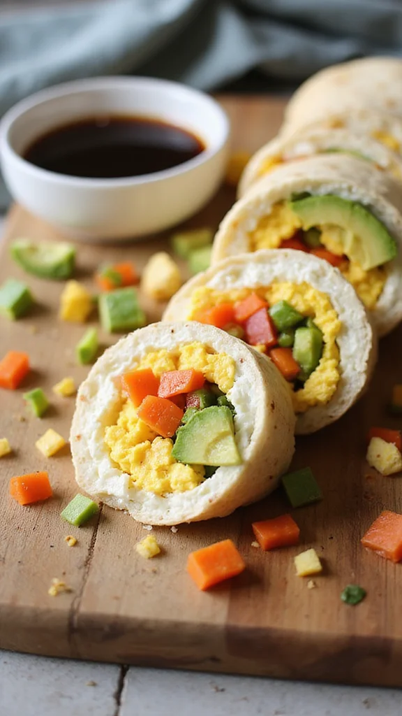 18 Budget-Friendly Breakfast Grazing Board Ideas That Still Wow - 17. Breakfast Sushi Rolls 1