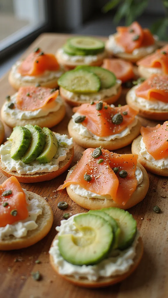 18 Budget-Friendly Breakfast Grazing Board Ideas That Still Wow - 8. Mini Bagel Board 1
