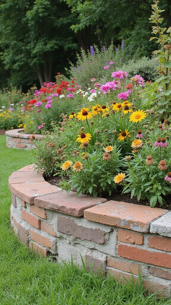 18 Flower Bed Border Ideas That Define Your Garden Like a Pro - 13. Recycled Material Borders 1