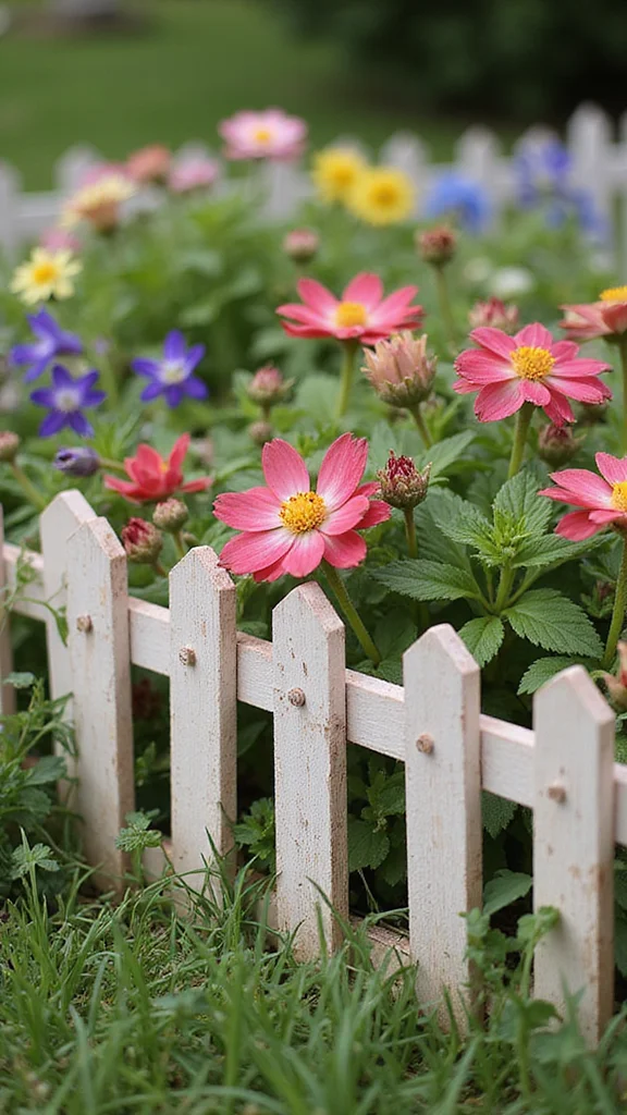 18 Flower Bed Border Ideas That Define Your Garden Like a Pro - 17. Decorative Fence Borders 1