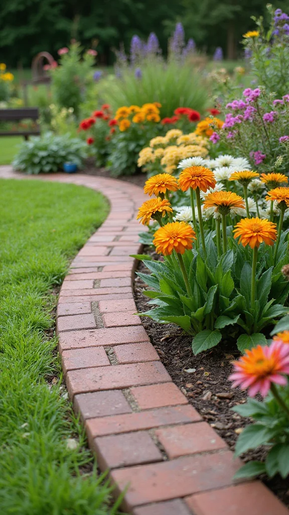 18 Flower Bed Border Ideas That Define Your Garden Like a Pro - 2. Classic Brick Borders 1