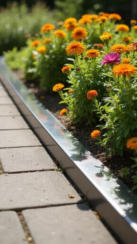18 Flower Bed Border Ideas That Define Your Garden Like a Pro - 4. Metal Edging for a Modern Touch 1