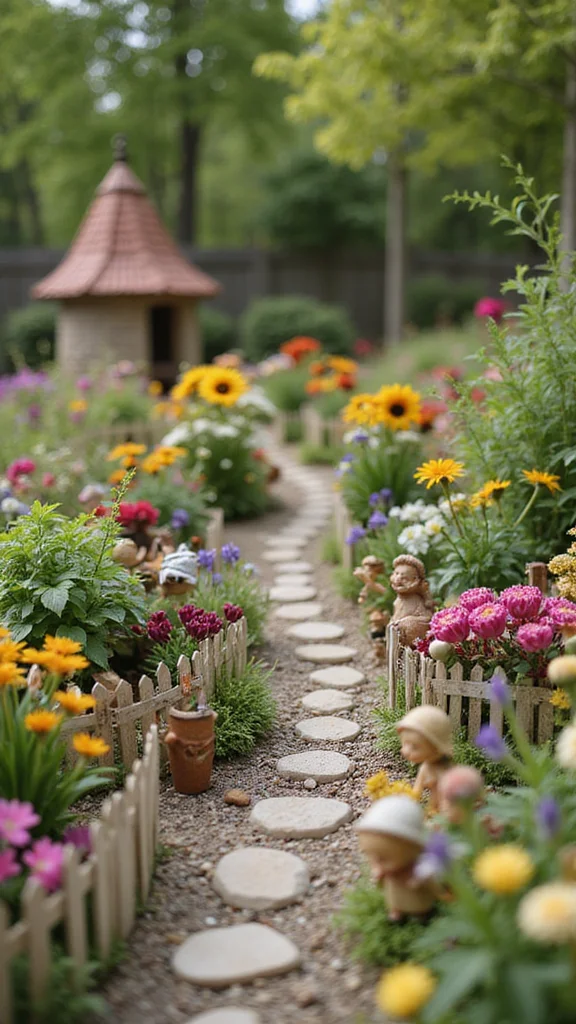 18 Flower Bed Border Ideas That Define Your Garden Like a Pro - 7. Whimsical Fairy Garden Borders 1
