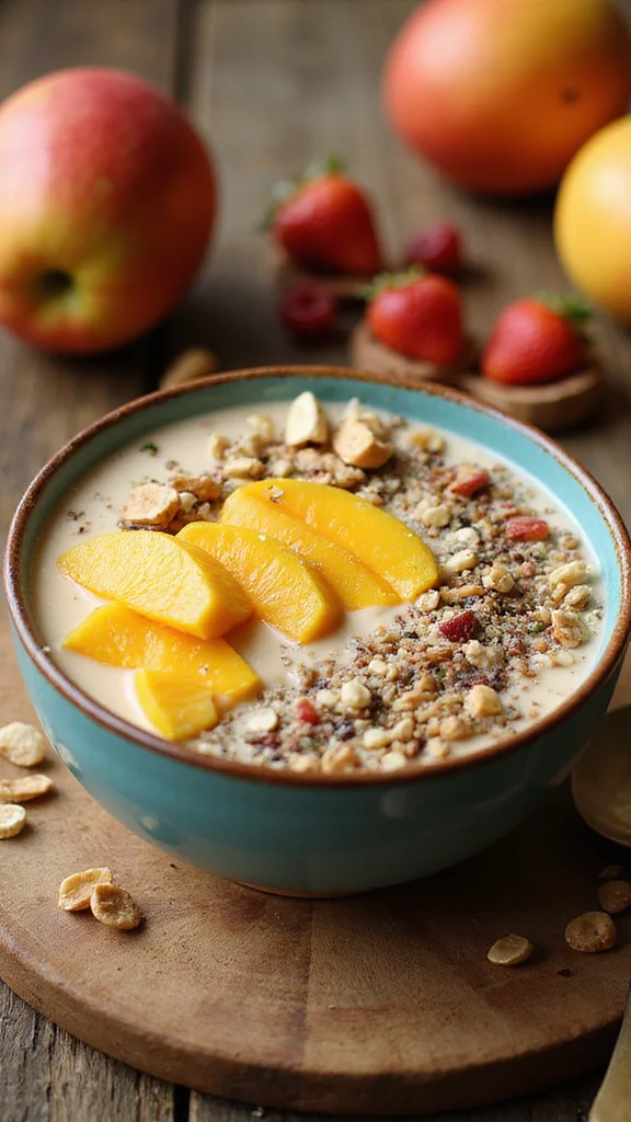 18 Healthy Potluck Breakfast Ideas That Are Actually Delicious - 16. Coconut Mango Smoothie Bowls 1