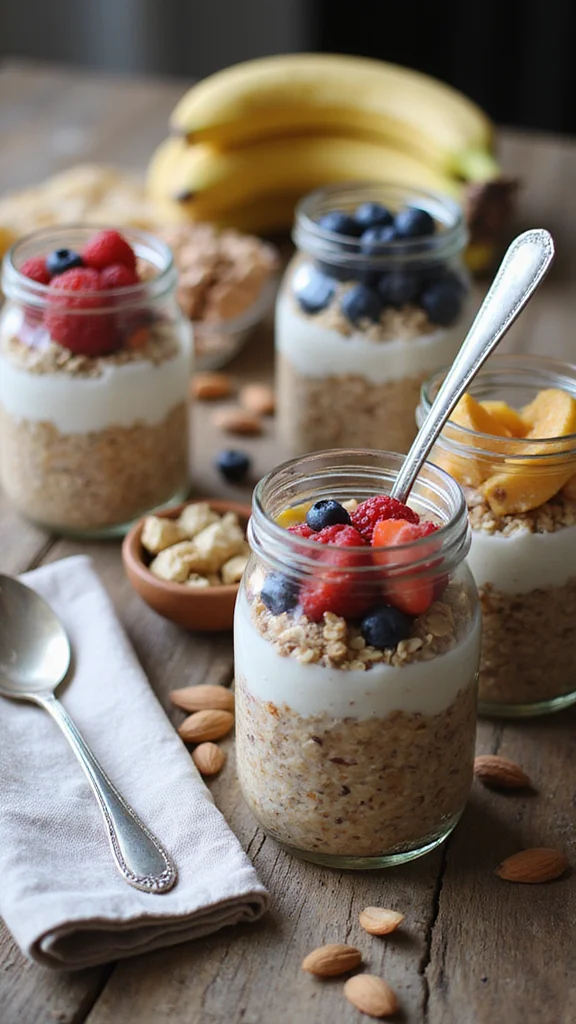18 Make-Ahead Breakfast Brunch Ideas That Save You Precious Time - 2. Overnight Oats Jars 1