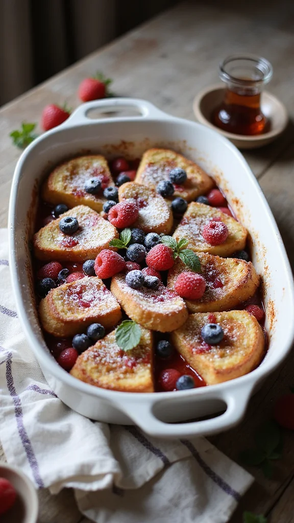 18 Make-Ahead Breakfast Brunch Ideas That Save You Precious Time - 3. Berry-Infused French Toast Casserole 1
