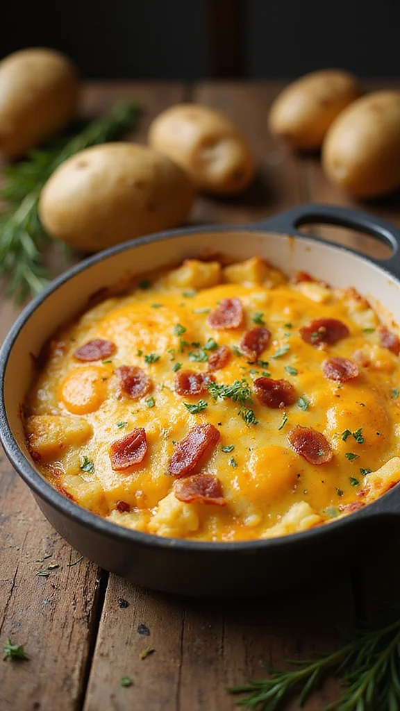 18 Make-Ahead Breakfast Potato Recipes Perfect for Busy Weekday Mornings - 17. Potato Cheese and Bacon Breakfast Bake 1