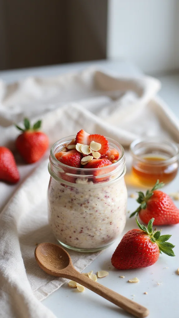 18 Make-Ahead Strawberry Breakfast Recipes to Prep for the Week Ahead - 1. Strawberry Overnight Oats 1