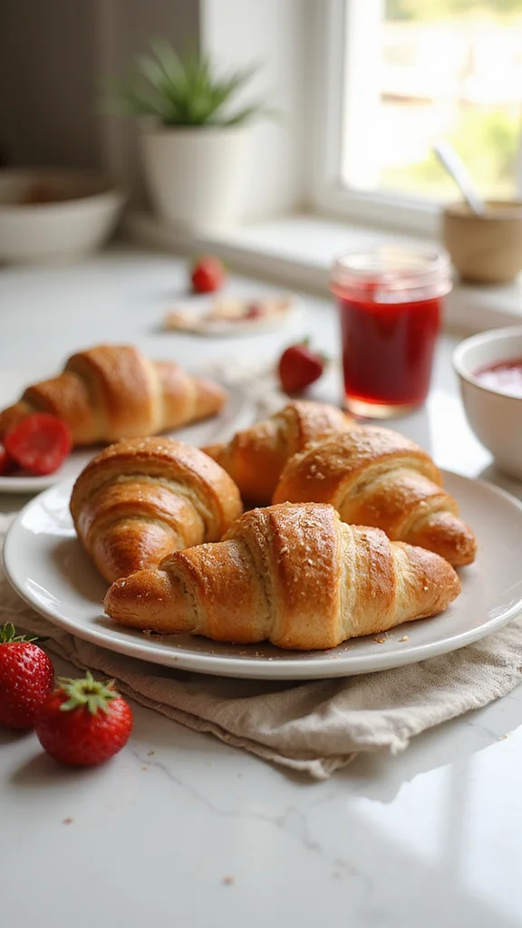 18 Make-Ahead Strawberry Breakfast Recipes to Prep for the Week Ahead - 10. Strawberry Croissants 1