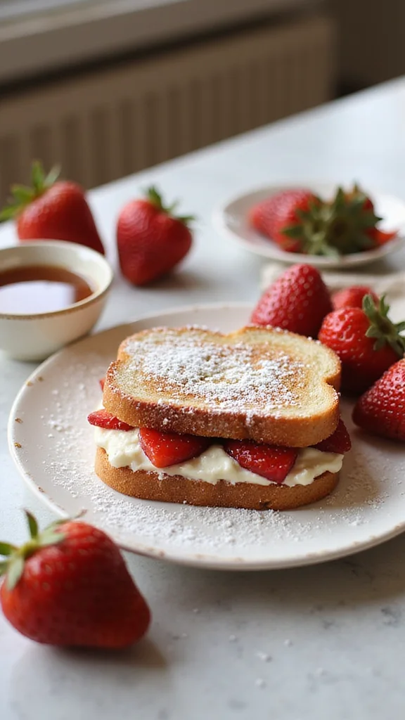 18 Make-Ahead Strawberry Breakfast Recipes to Prep for the Week Ahead - 13. Strawberry and Cream Cheese Stuffed Toast 1