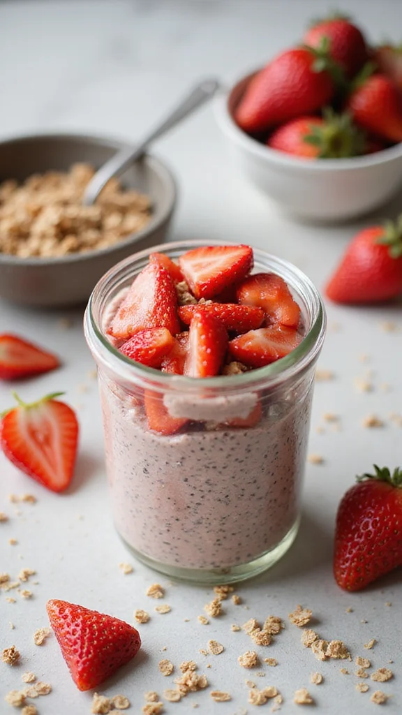 18 Make-Ahead Strawberry Breakfast Recipes to Prep for the Week Ahead - 3. Strawberry Chia Seed Pudding 1