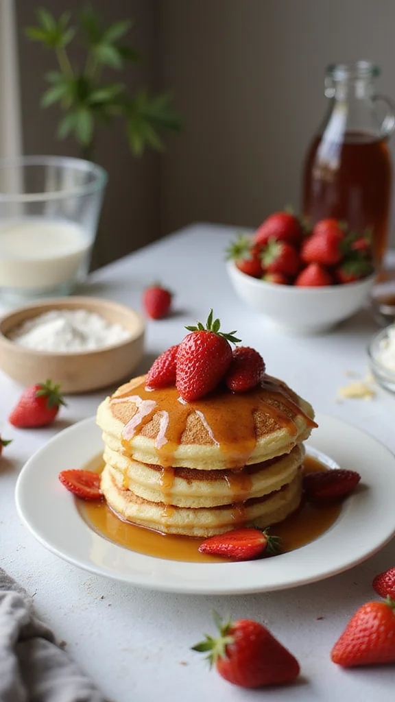18 Make-Ahead Strawberry Breakfast Recipes to Prep for the Week Ahead - 5. Strawberry Pancakes 1