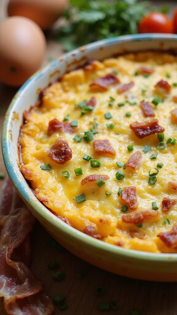 20 Easy Breakfast Casserole Ideas That Feed the Whole Family - 1. Cheesy Egg and Bacon Casserole 1