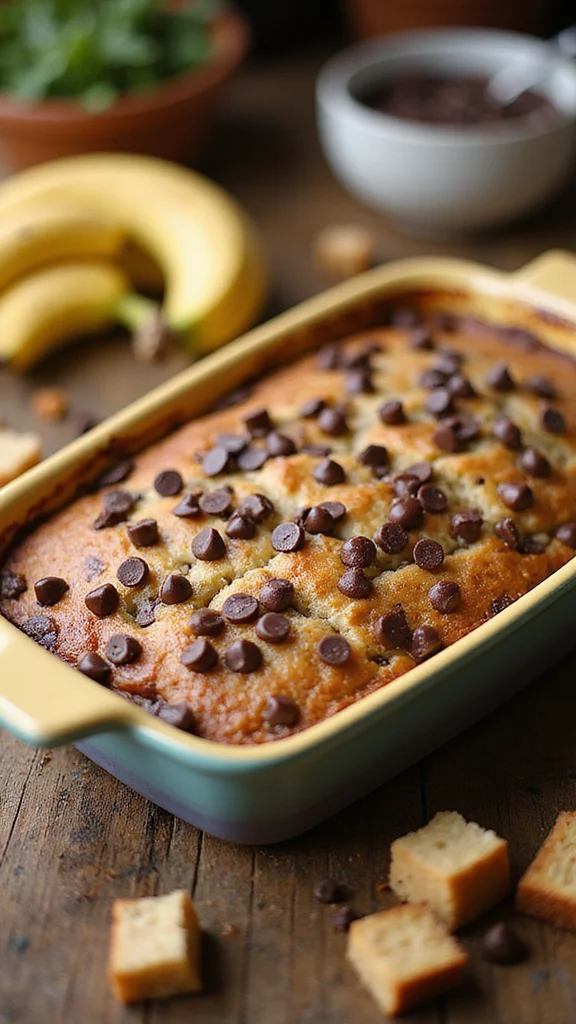 20 Easy Breakfast Casserole Ideas That Feed the Whole Family - 10. Chocolate Chip Banana Bread Casserole 1