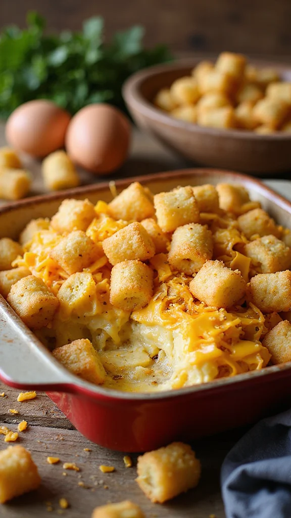 20 Easy Breakfast Casserole Ideas That Feed the Whole Family - 12. Tater Tot Breakfast Casserole 1