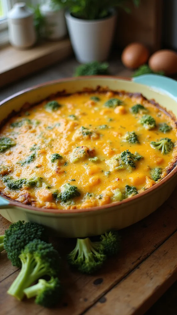 20 Easy Breakfast Casserole Ideas That Feed the Whole Family - 17. Broccoli Cheddar Egg Bake 1