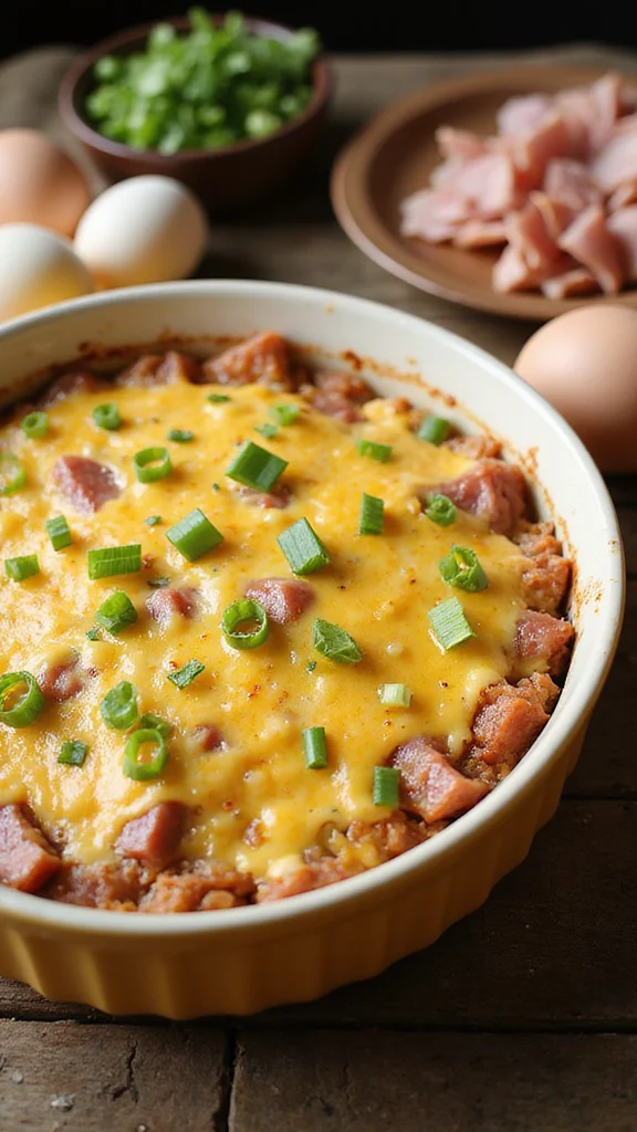 20 Easy Breakfast Casserole Ideas That Feed the Whole Family - 5. Ham and Cheese Breakfast Casserole 1