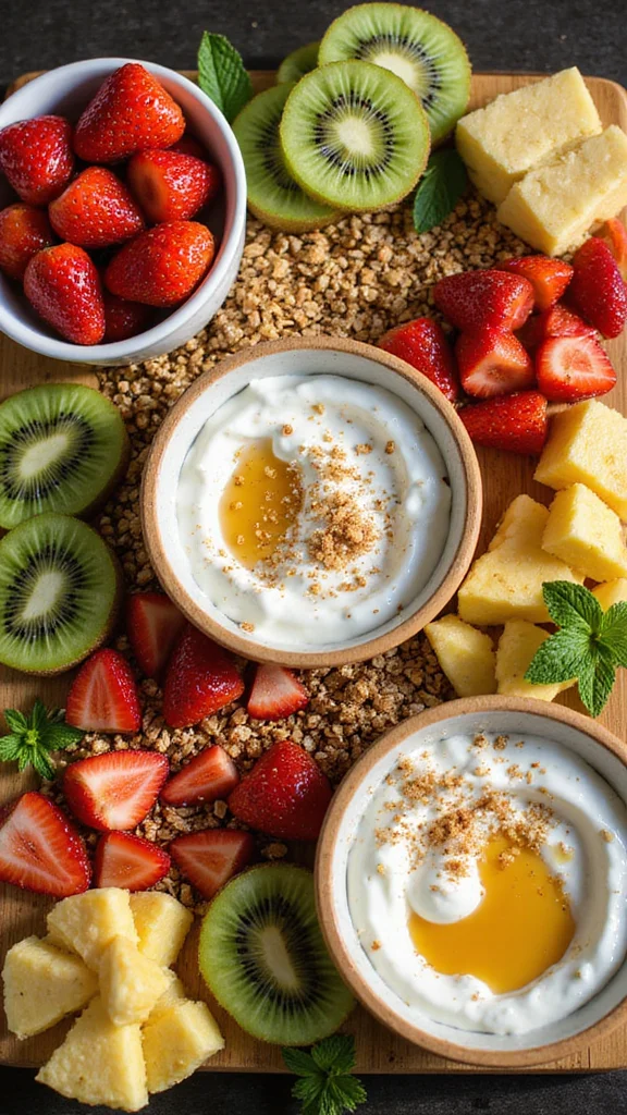20 Easy Breakfast Grazing Board Ideas That Look Like You Tried Hard - 1. Classic Fruit and Yogurt Delight 1