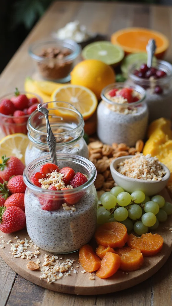 20 Easy Breakfast Grazing Board Ideas That Look Like You Tried Hard - 15. Chia Seed Pudding Board 1