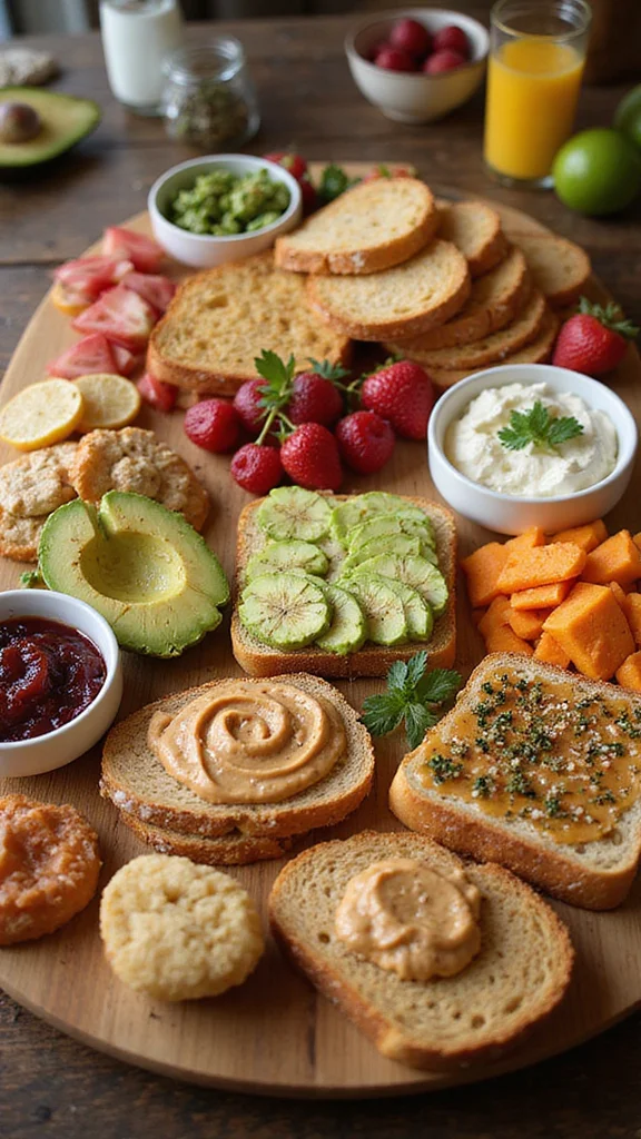 20 Easy Breakfast Grazing Board Ideas That Look Like You Tried Hard - 17. Toast Bar with a Twist 1